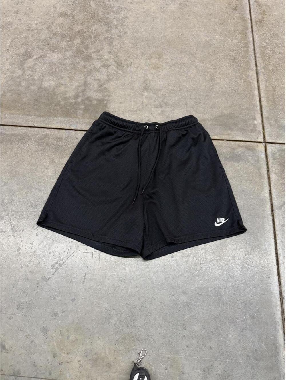 vintage nike black mesh small swoosh gym shorts size small